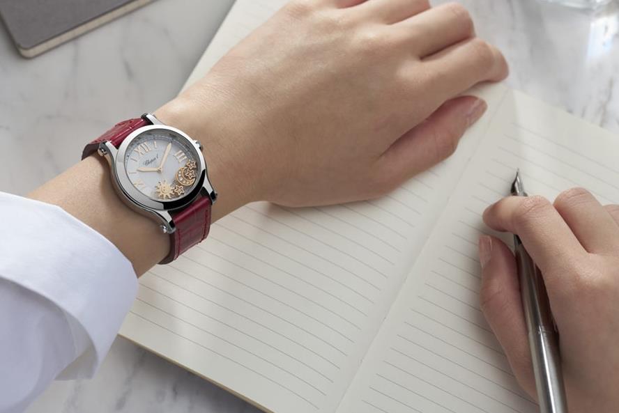 The female replica watches have red straps.