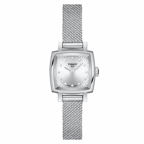 The silvery dials copy watches have diamond hour marks.